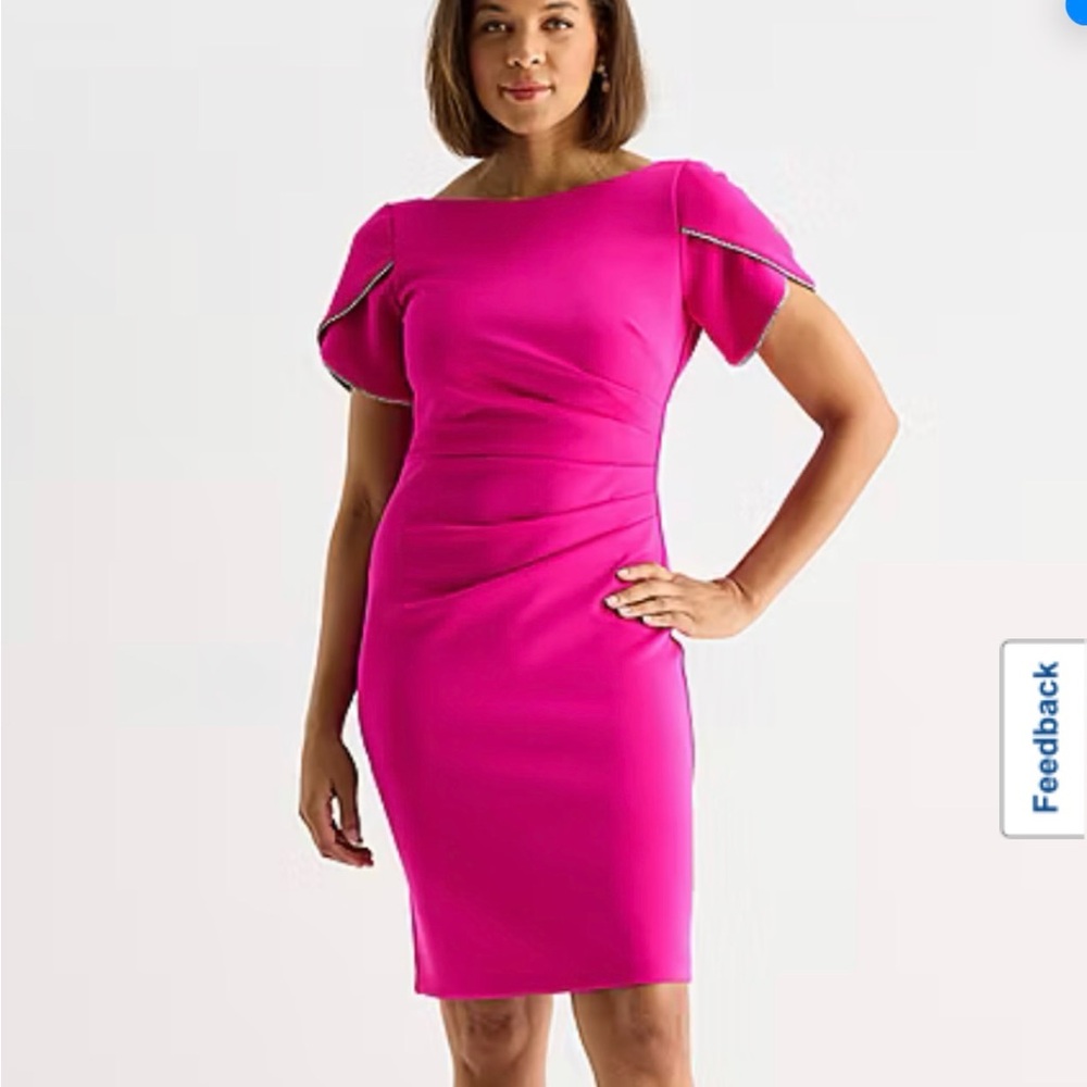 Hot Pink Dress with Rhinestone Detail